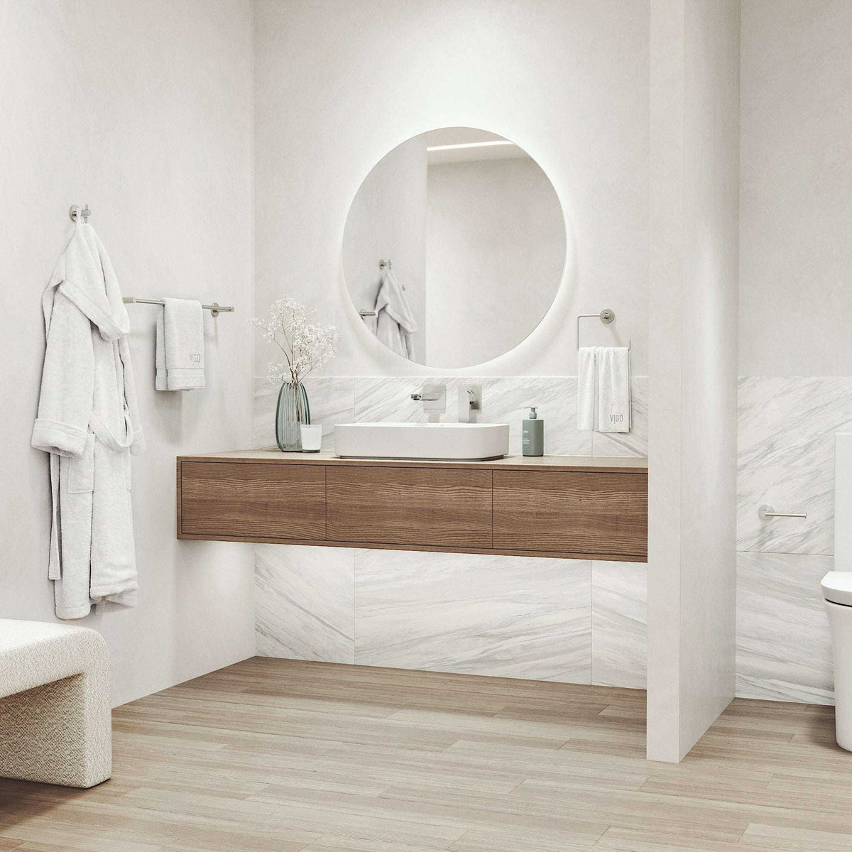 Cass 4-Piece Bath Hardware Set with 24 in. Towel Bar, Toilet Paper Holder, Hand Towel Holder, Hook