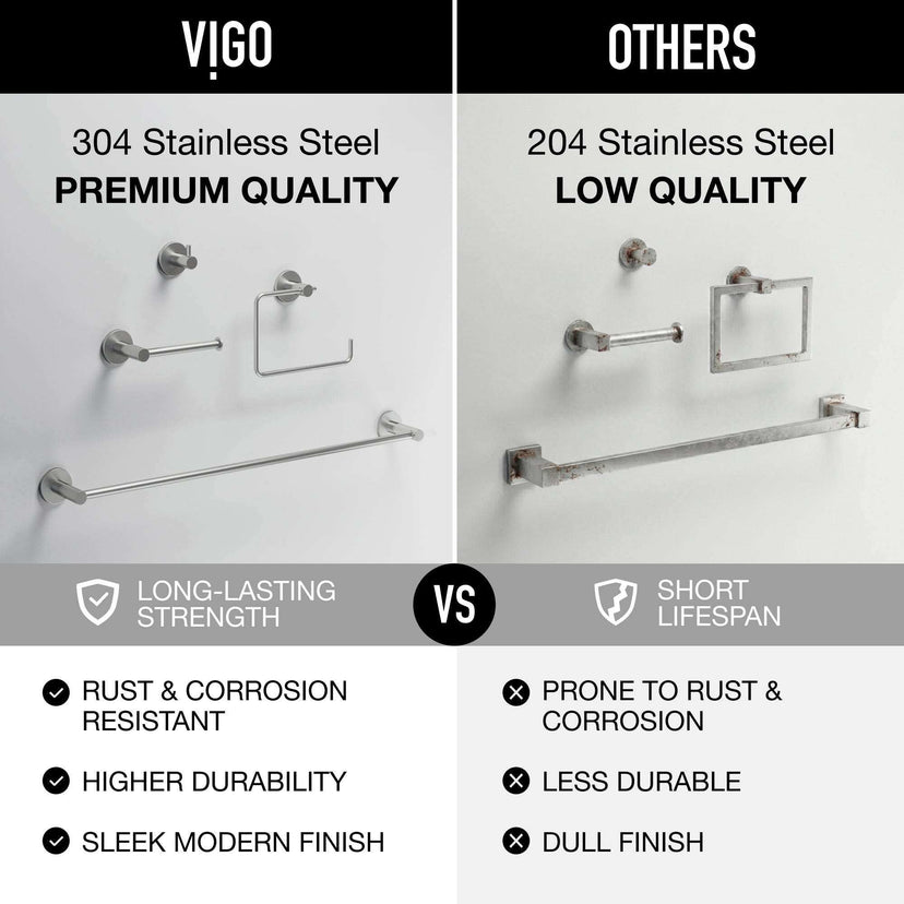 Cass 4-Piece Bath Hardware Set with 24 in. Towel Bar, Toilet Paper Holder, Hand Towel Holder, Hook