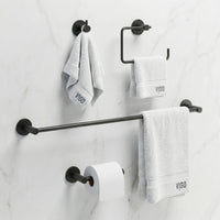 Cass 4-Piece Bath Hardware Set with 24 in. Towel Bar, Toilet Paper Holder, Hand Towel Holder, Hook