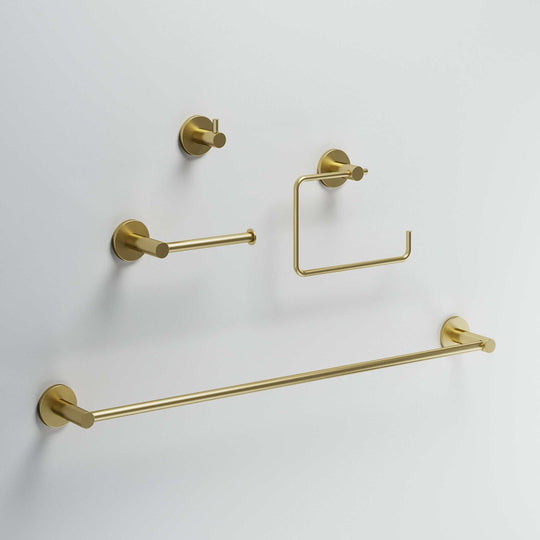Cass 4-Piece Bath Hardware Set with 24 in. Towel Bar, Toilet Paper Holder, Hand Towel Holder, Hook