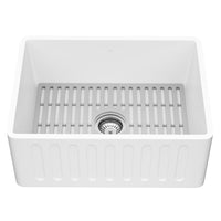 Modern rectangular kitchen sink set with silicone grid and strainer included
