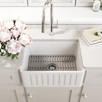 Corrosion resistant matte white sink with tight radius corners and workstation design