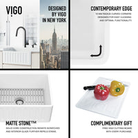 Farmhouse style sink with rectangular shape and modern contemporary design