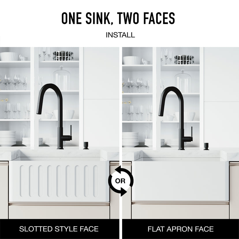 Workstation kitchen sink with matte white finish and tight radius corners