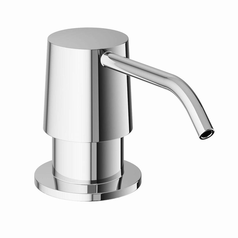 Chrome deck mount kitchen accessory with modern design and brass construction