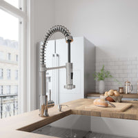 Modern contemporary brass kitchen accessory, deck mount style with commercial approval