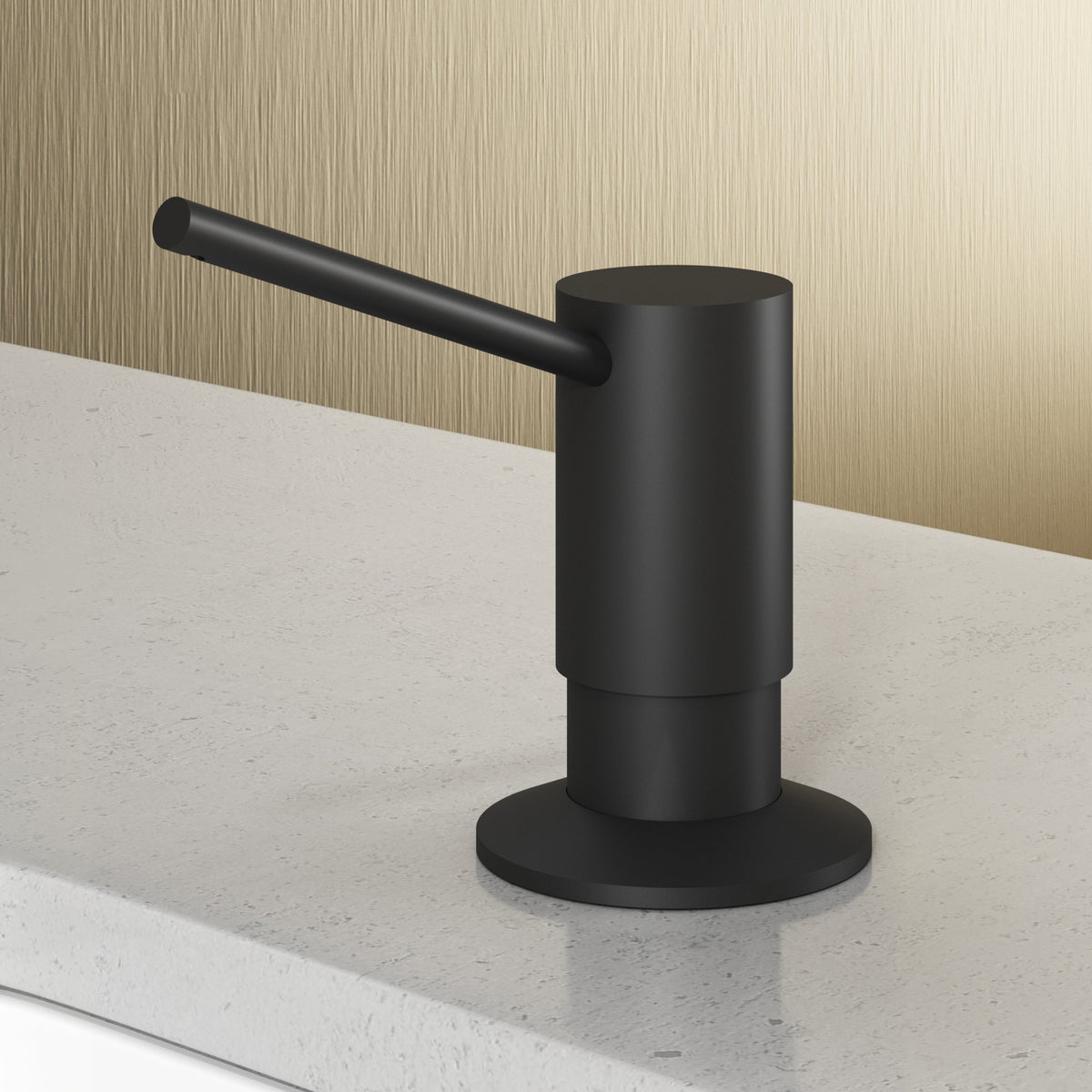 Matte black deck mount kitchen accessory with modern contemporary style