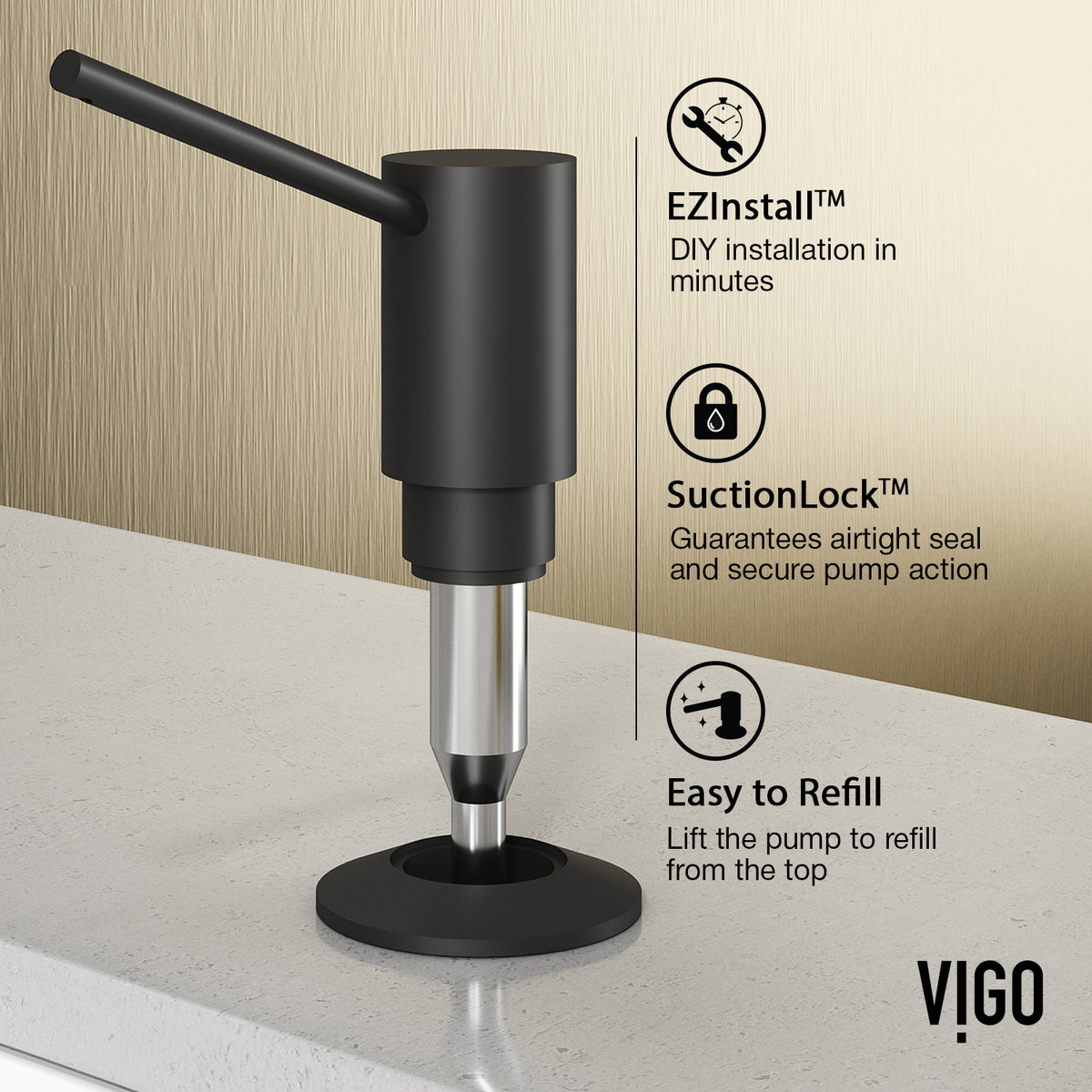 VIGO Greenwich Braddock Kitchen Soap Dispenser