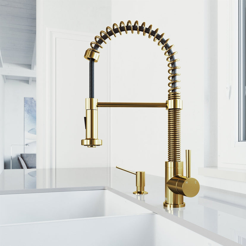 12-inch tall contemporary kitchen accessory with matte brushed gold finish