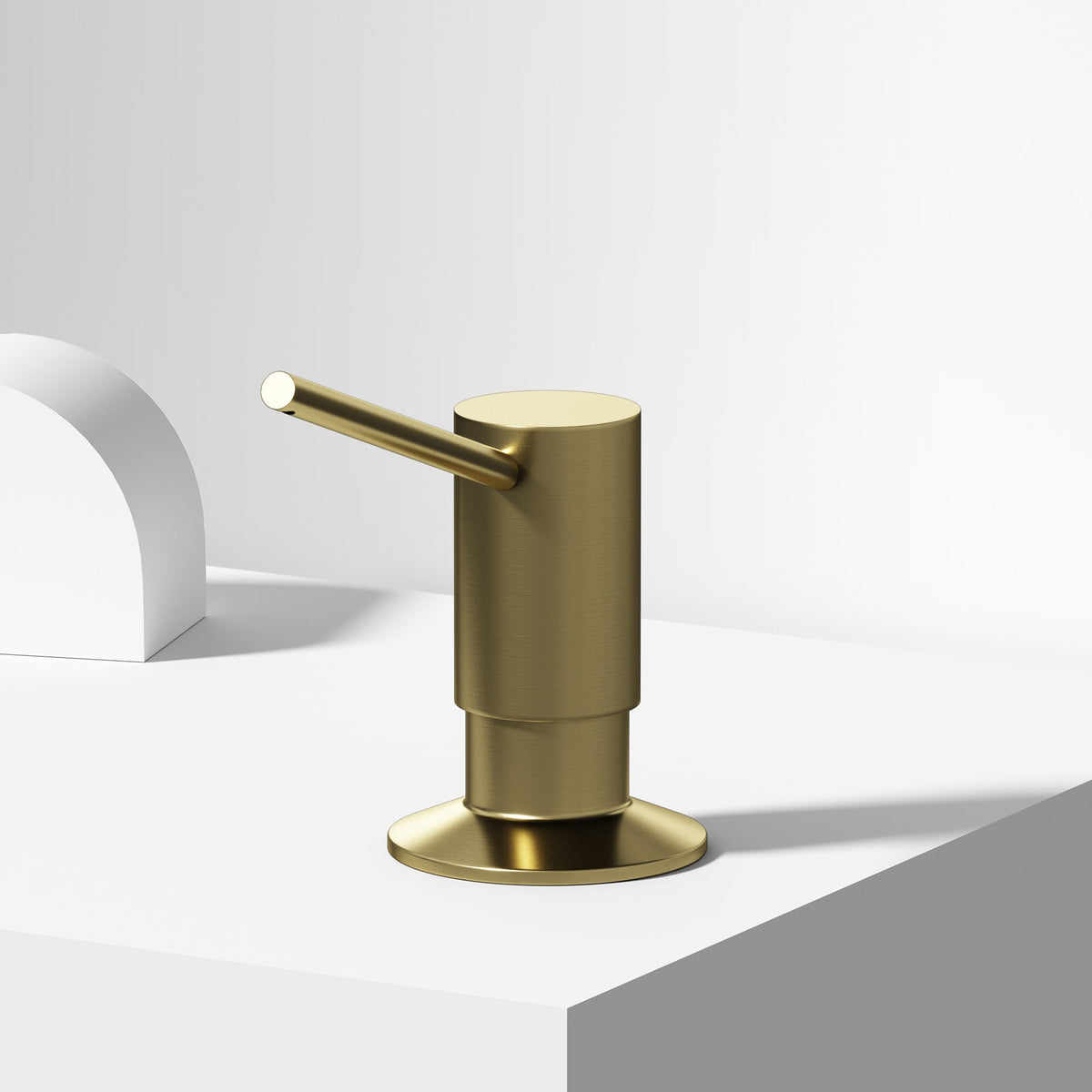 Contemporary kitchen accessory in matte brushed gold, handmade and resistant