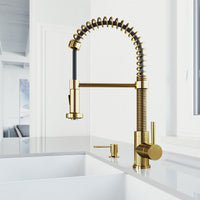 Contemporary kitchen accessory with matte brushed gold finish