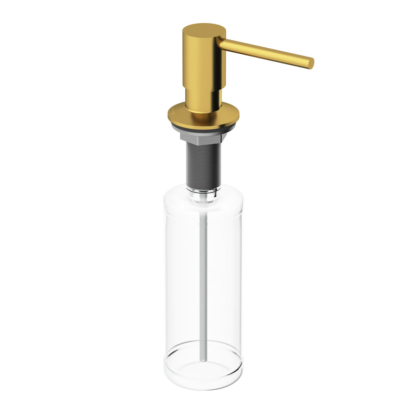 Modern kitchen accessory in matte brushed gold, handmade brass