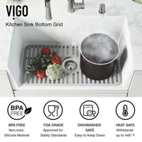 Handmade silicone grid for kitchen sink rust-resistant and fade-proof gray