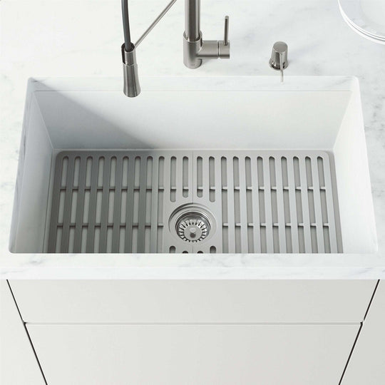 Gray Edison 27 in. Silicone Kitchen Sink Bottom Grid  modern kitchen accessory handmade fade resistant