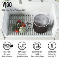 Fade resistant gray silicone grid for sink approved for commercial use