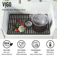 Fade resistant matte black silicone grid for sink approved for commercial use