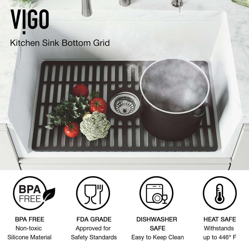 Fade resistant matte black silicone grid for sink approved for commercial use