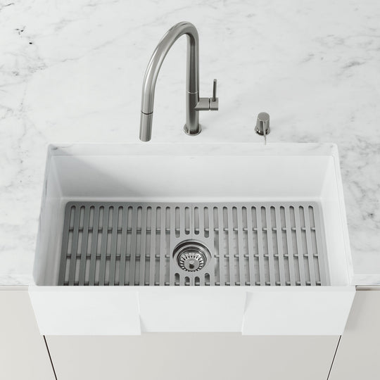 Gray silicone sink grid modern kitchen accessory installation required