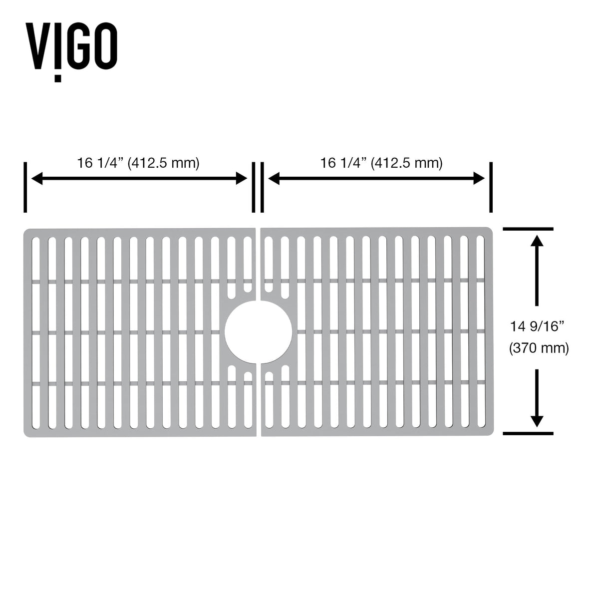 Modern gray silicone sink grid assembled height 0.375 inches handmade