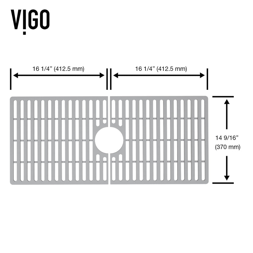 Modern gray silicone sink grid assembled height 0.375 inches handmade
