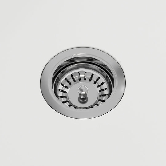 Chrome brass sink accessory with scratch and rust resistant finish