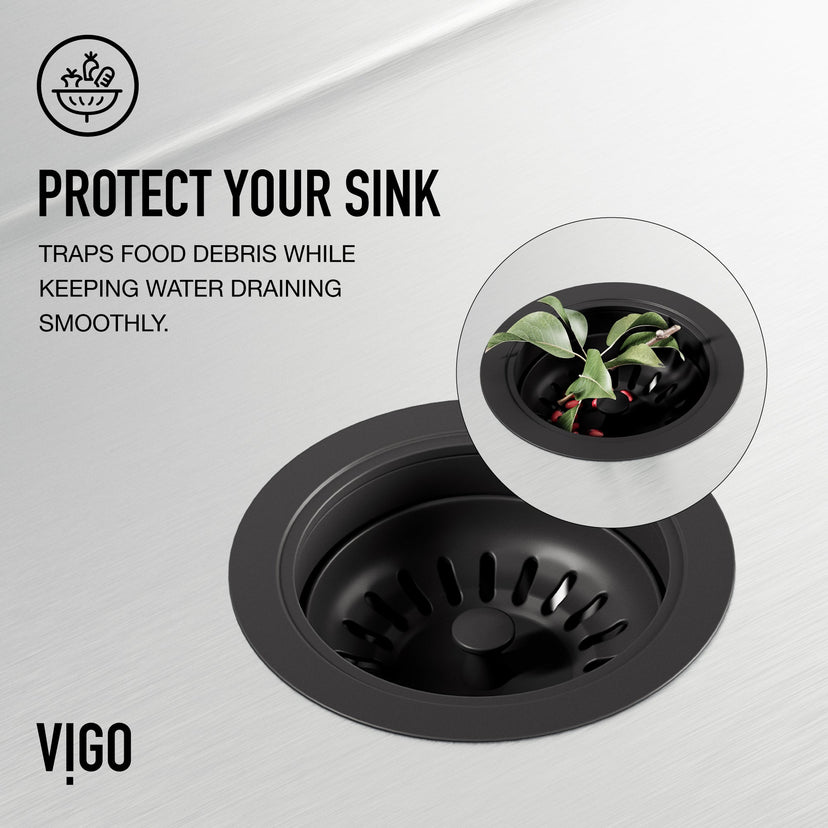 Commercial-grade matte black sink accessory with brass construction