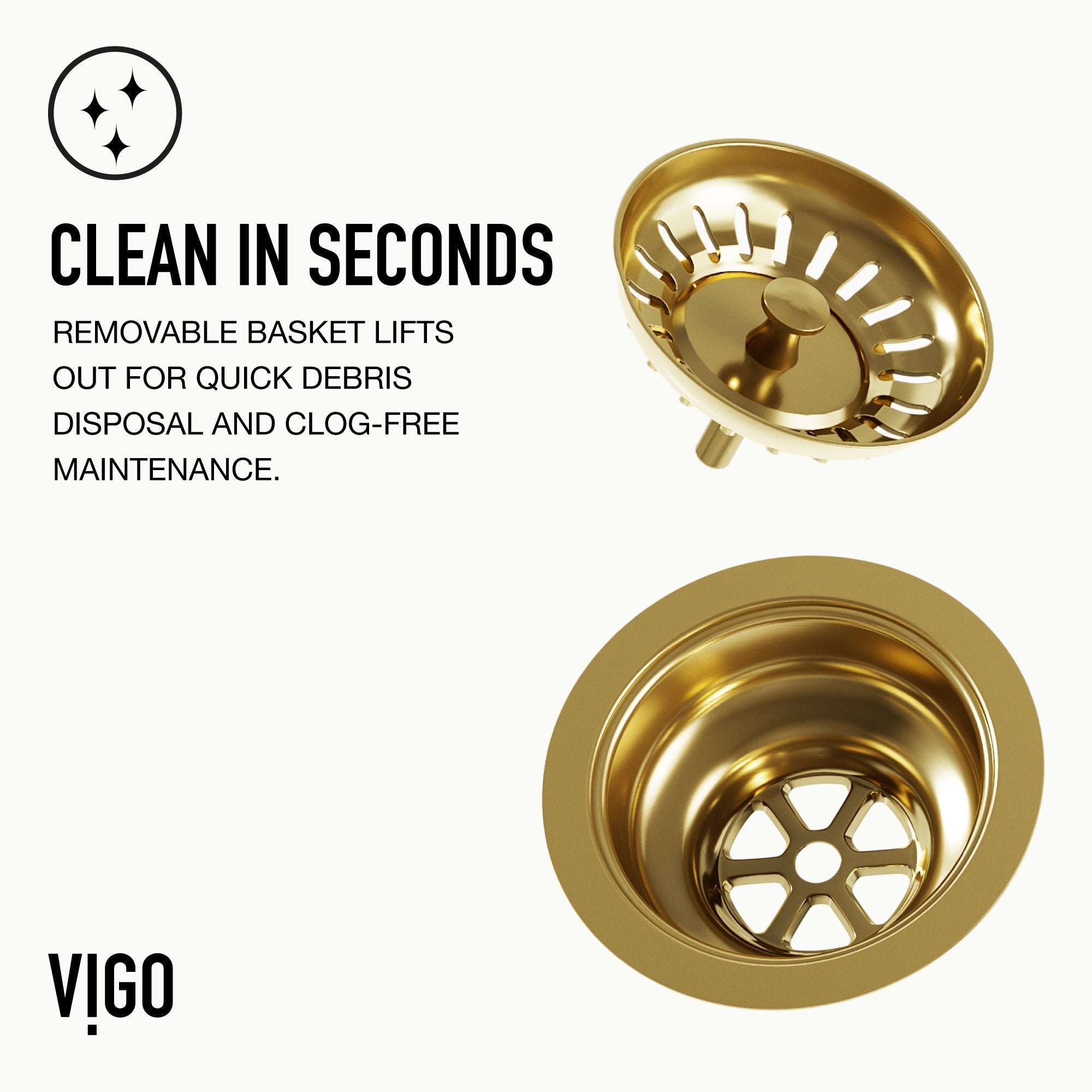 Matte brushed gold finish sink accessory with 4-inch height and scratch protection