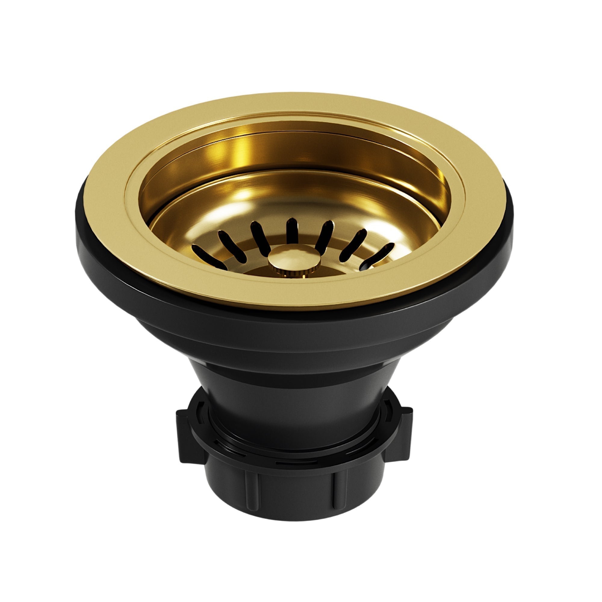 Modern kitchen sink accessory in matte brushed gold, scratch resistant and commercial approved