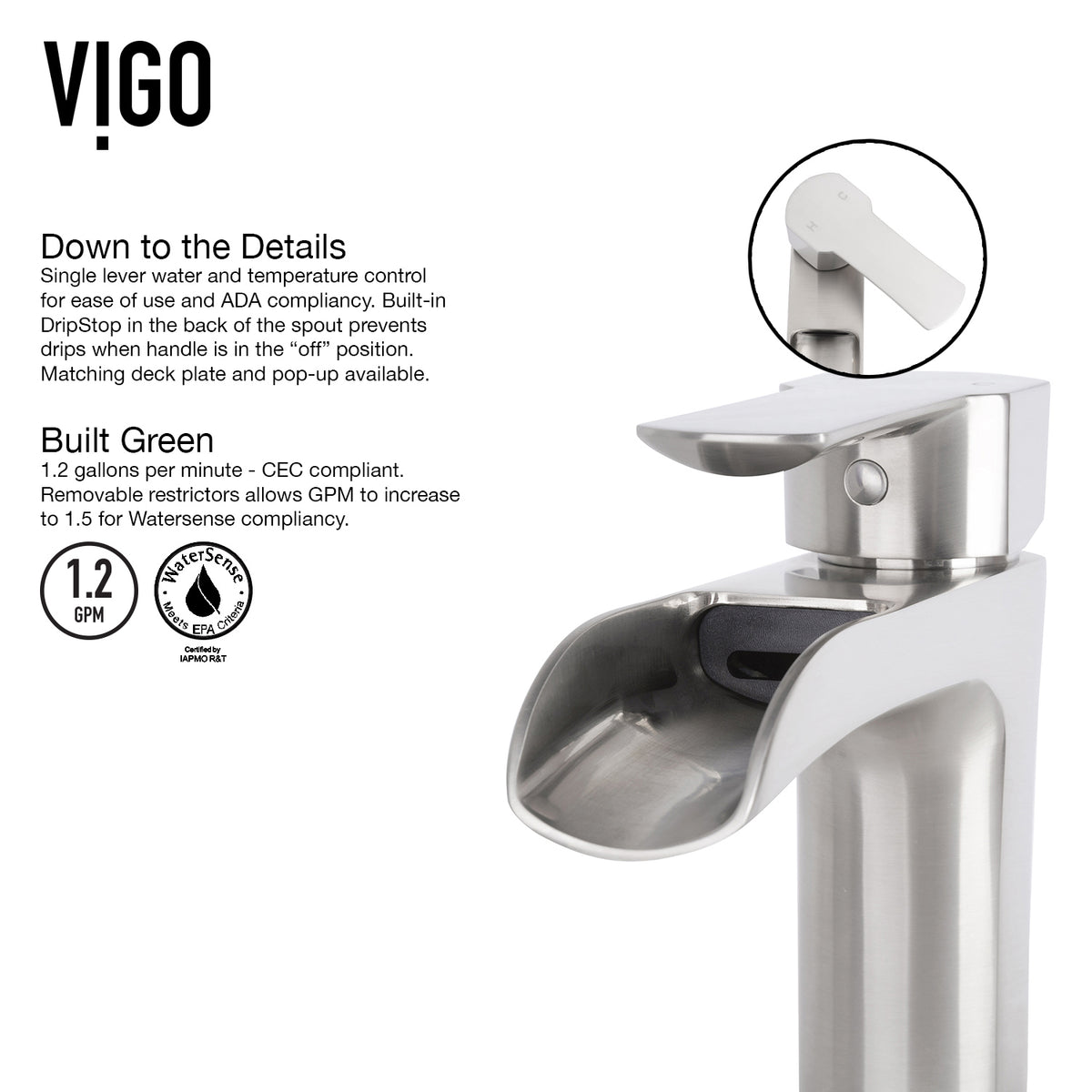 Glass Round Vessel Bathroom Sink in Titanium Gray with Niko Faucet and Pop-Up Drain in Brushed Nickel