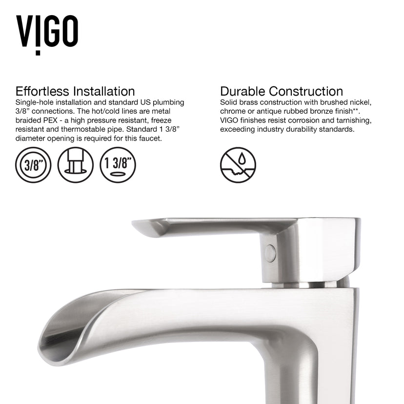 Glass Round Vessel Bathroom Sink in Titanium Gray with Niko Faucet and Pop-Up Drain in Brushed Nickel