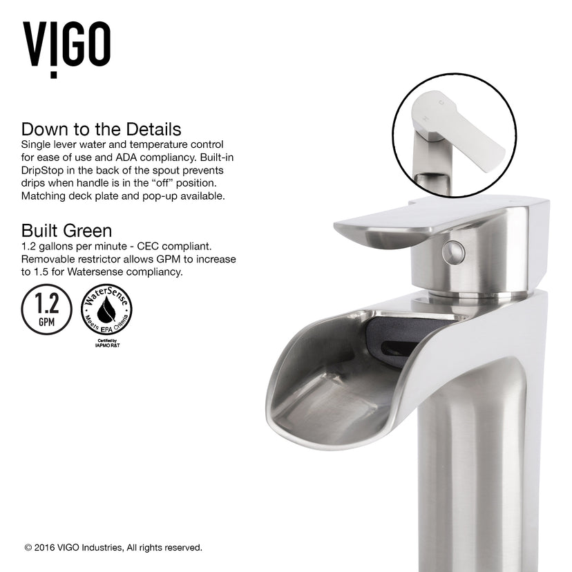 Glass Round Vessel Bathroom Sink in Silver with Niko Faucet and Pop-Up Drain in Brushed Nickel