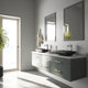 Glass Rectangular Vessel Bathroom Sink in Turquoise Blue with Niko Faucet and Pop-Up Drain in Chrome