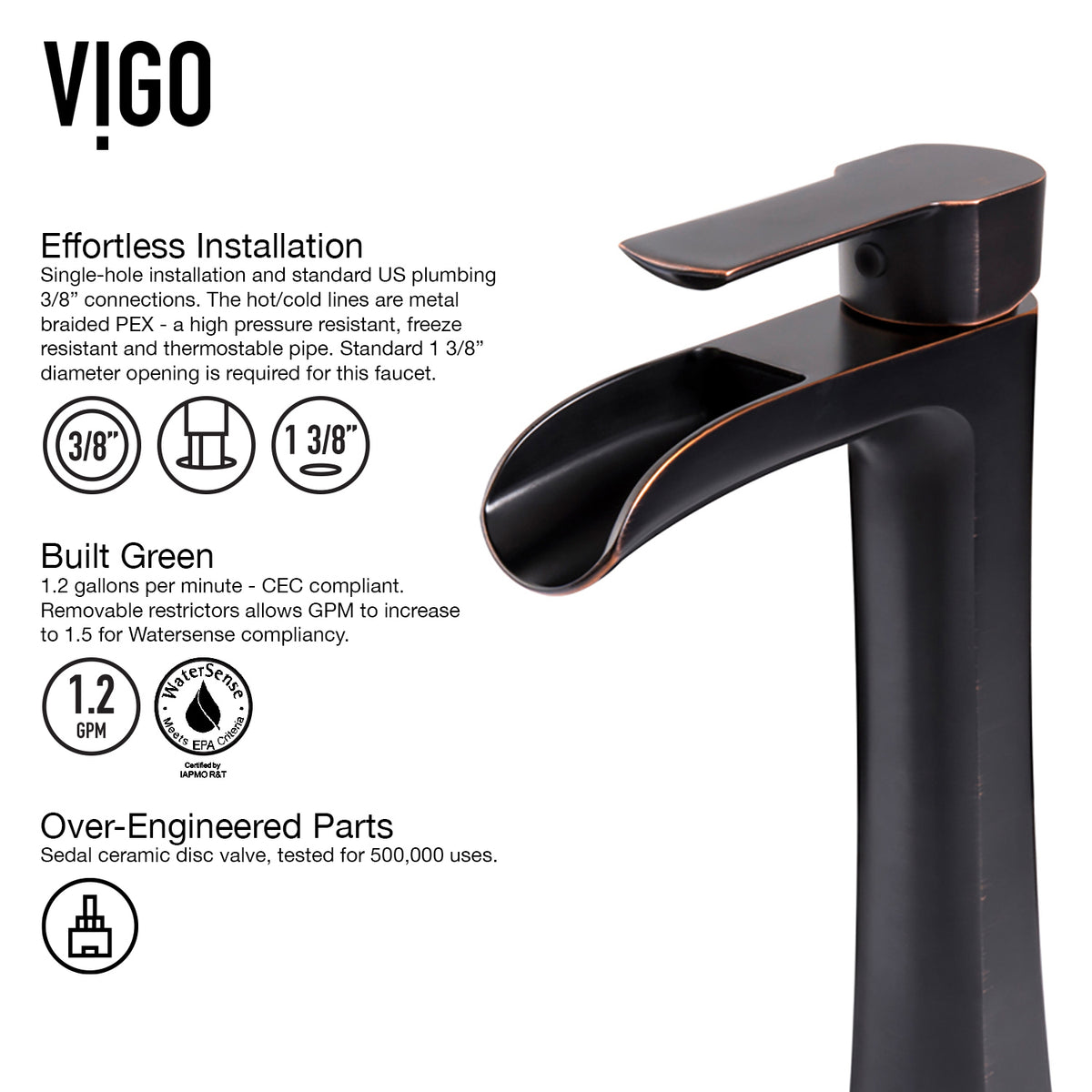 Glass Round Vessel Bathroom Sink in Russet Brown with Niko Faucet and Pop-Up Drain in Antique Rubbed Bronze