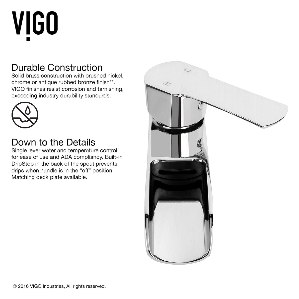 Matte Stone Marigold Composite Rectangular Vessel Bathroom Sink in White with Niko Faucet and Pop-Up Drain in Chrome
