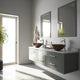 Glass Round Vessel Bathroom Sink in Russet Brown with Linus Faucet and Pop-Up Drain in Chrome