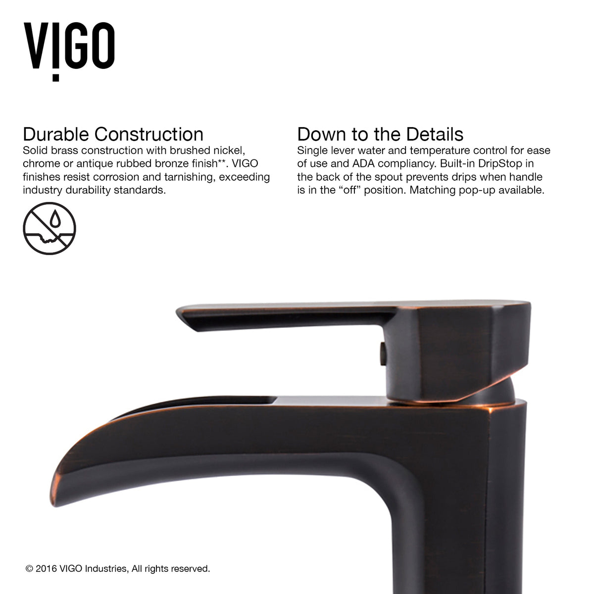 Matte Stone Vinca Composite Rectangular Vessel Bathroom Sink in White with Faucet and Pop-Up Drain in Antique Bronze