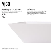 Matte Stone Vinca Composite Rectangular Vessel Bathroom Sink in White with Faucet and Pop-Up Drain in Antique Bronze