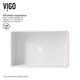 Matte Stone Magnolia Composite Rectangular Vessel Bathroom Sink in White with Faucet and Pop-Up Drain in Brushed Nickel