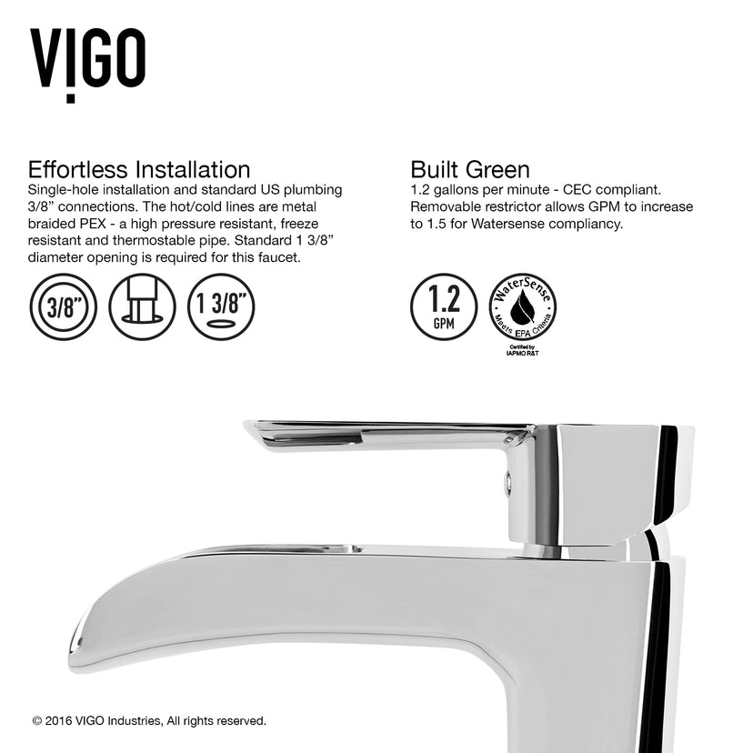 Matte Stone Magnolia Composite Rectangular Vessel Bathroom Sink in White with Niko Faucet and Pop-Up Drain in Chrome