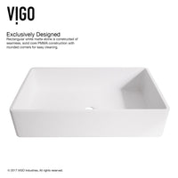Matte Stone Magnolia Composite Rectangular Vessel Bathroom Sink in White with Niko Faucet and Pop-Up Drain in Chrome