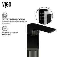 Matte Stone Marigold Composite Rectangular Vessel Bathroom Sink in White with Faucet and Pop-Up Drain in Matte Black