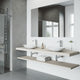 Matte Stone Wisteria Composite Oval Vessel Bathroom Sink in White with Norfolk Faucet and Pop-Up Drain in Chrome