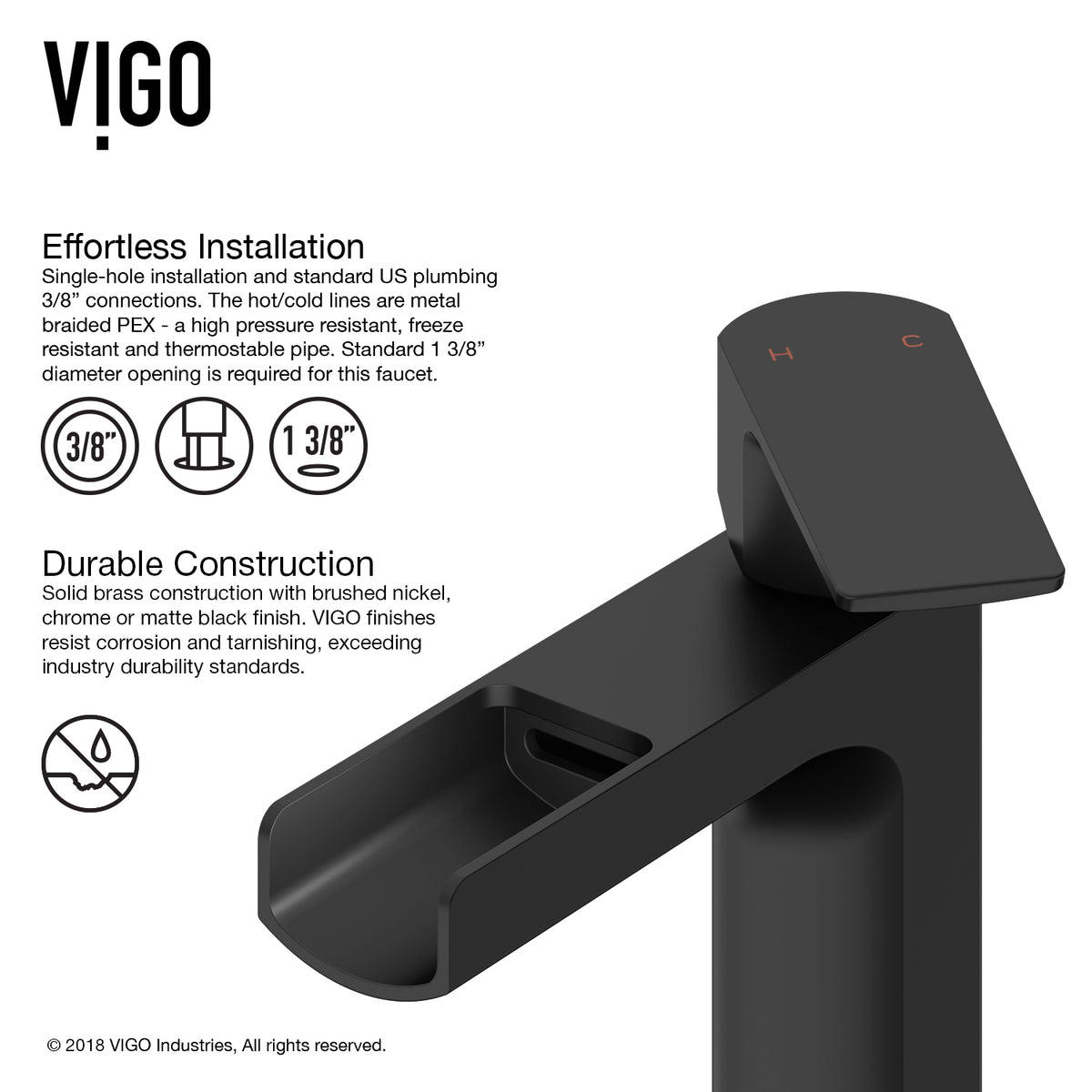 Matte Shell Sottile Glass Rectangular Vessel Bathroom Sink in Black with Amada Faucet and Pop-Up Drain in Matte Black