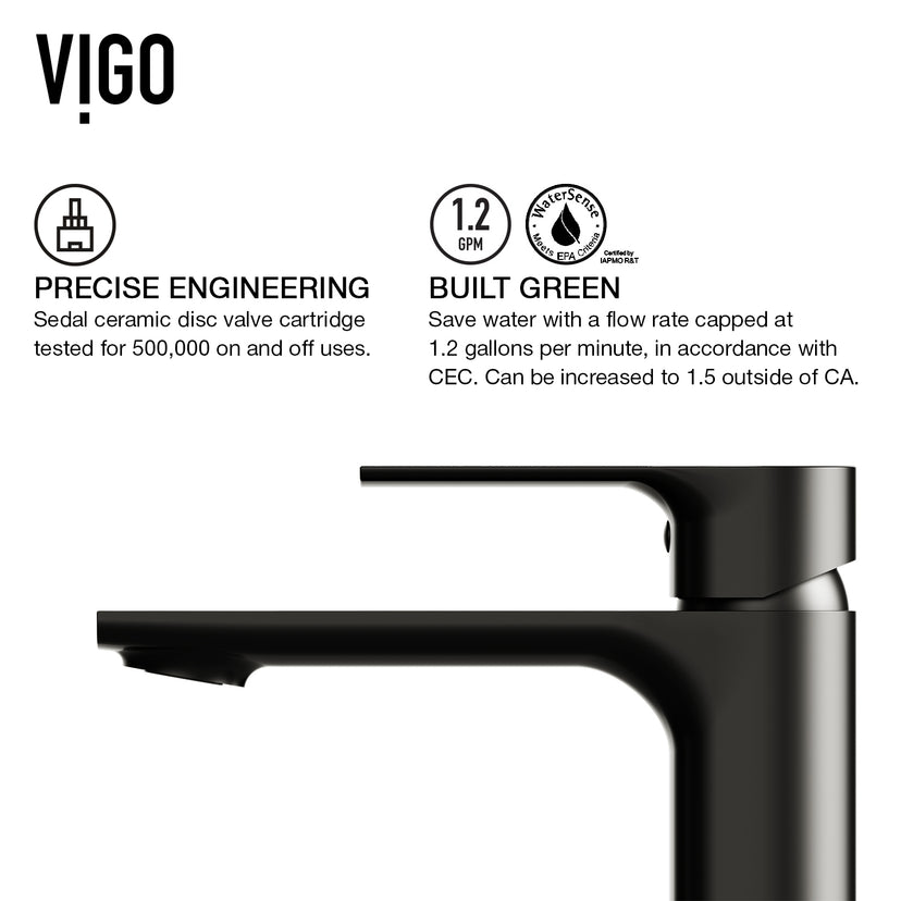 Matte Shell Modus Glass Round Vessel Bathroom Sink in Black with Norfolk Faucet and Pop-Up Drain in Matte Black