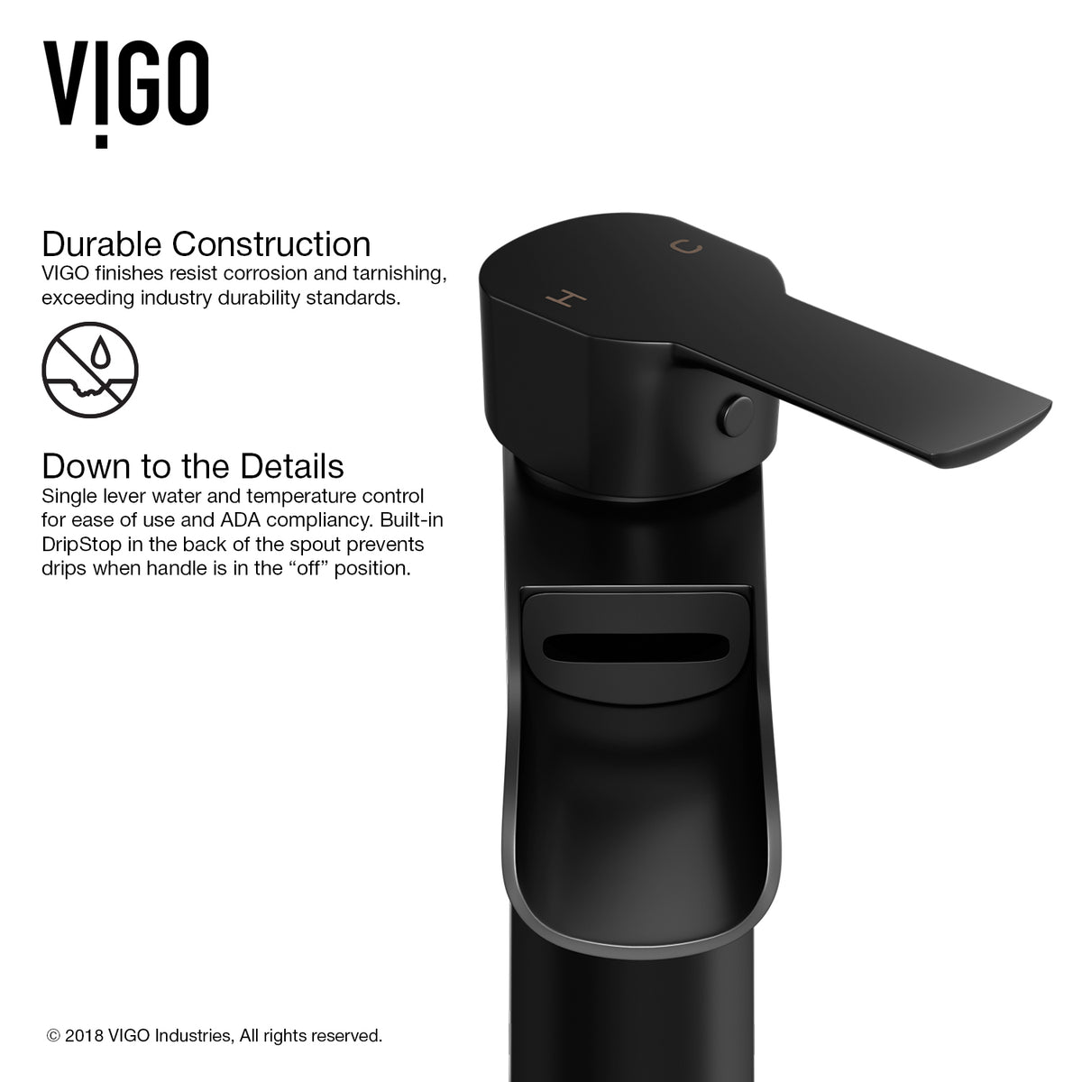 Matte Shell Sottile Glass Rectangular Vessel Bathroom Sink in Black with Niko Faucet and Pop-Up Drain in Matte Black