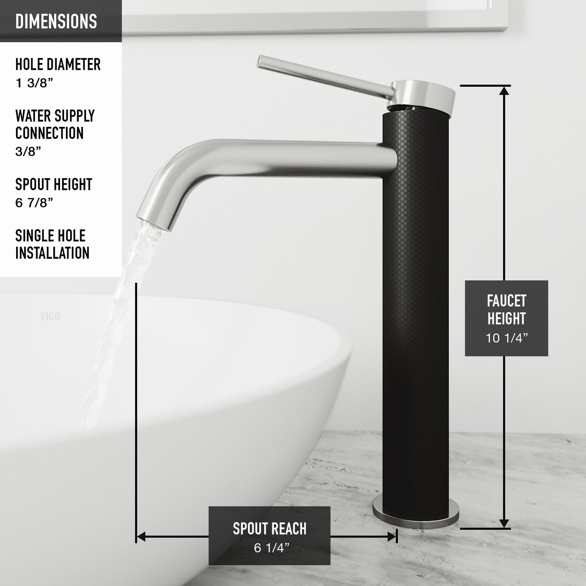 Glass Rectangular Vessel Bathroom Sink in Onyx Gray with Lexington Faucet and Pop-Up Drain in Brushed Nickel