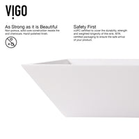 Matte Stone Vinca Composite Rectangular Vessel Bathroom Sink in White with Duris Faucet and Pop-Up Drain in Matte Gold