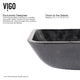 Glass Rectangular Vessel Bathroom Sink in Onyx Gray with Linus Faucet and Pop-Up Drain in Brushed Nickel