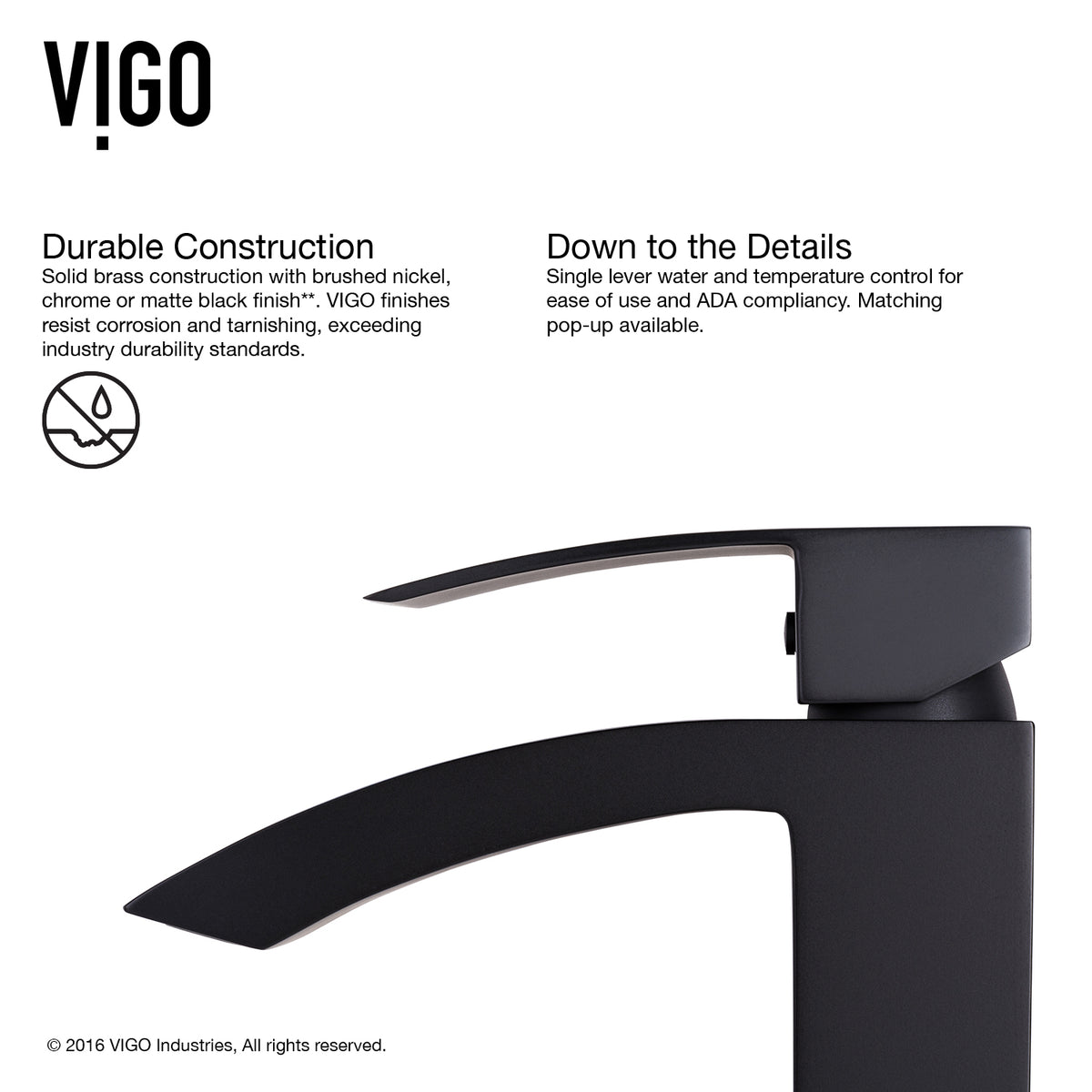 Glass Rectangular Vessel Bathroom Sink in Onyx Gray with Duris Faucet and Pop-Up Drain in Matte Black