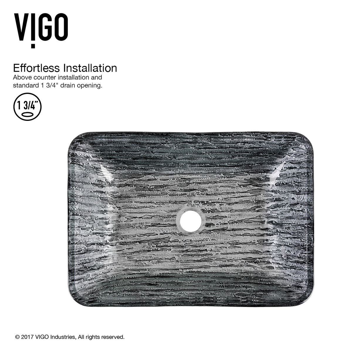 Glass Rectangular Vessel Bathroom Sink in Titanium Gray with Niko Faucet and Pop-Up Drain in Chrome